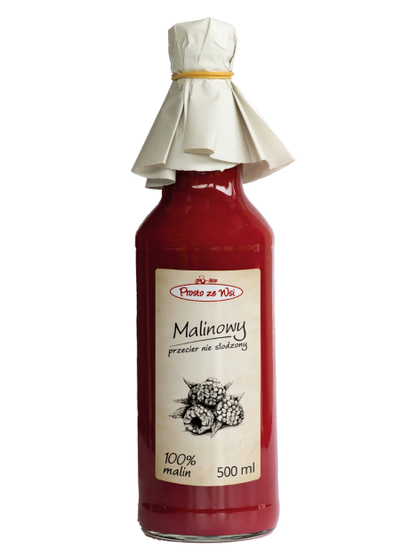 Przecier niesłodzony - malinowy 500 ml